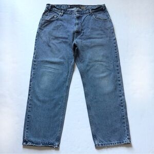 Vintage Y2K Levis Silver Tab Jeans 38x30 Straight Relaxed Distressed Light Wash